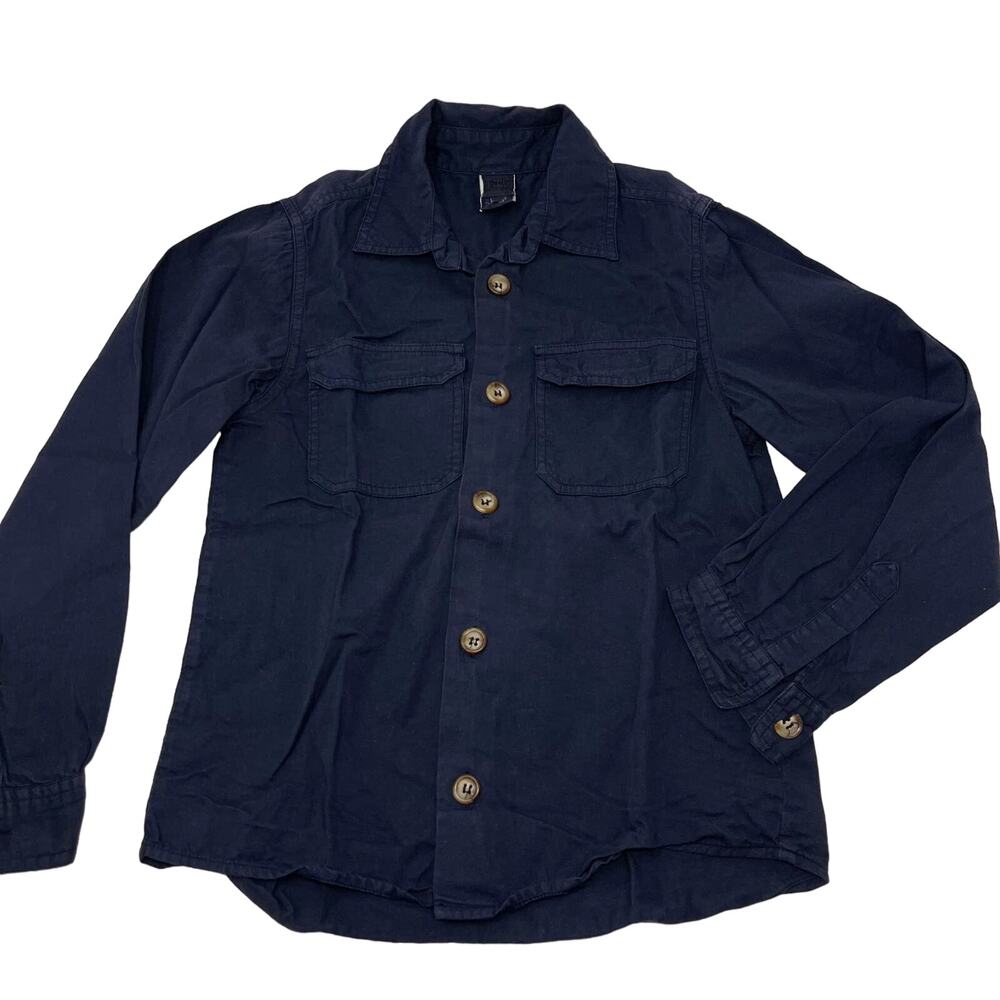 BonBon Boys 8 Navy Blue Long Sleeve Button Down Shirt Cotton Made in Hungary